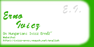 erno ivicz business card